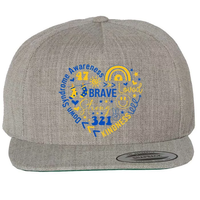 World Down Syndrome Day Awarenes 3.21 Heart Wool Snapback Cap