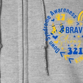 World Down Syndrome Day Awarenes 3.21 Heart Full Zip Hoodie