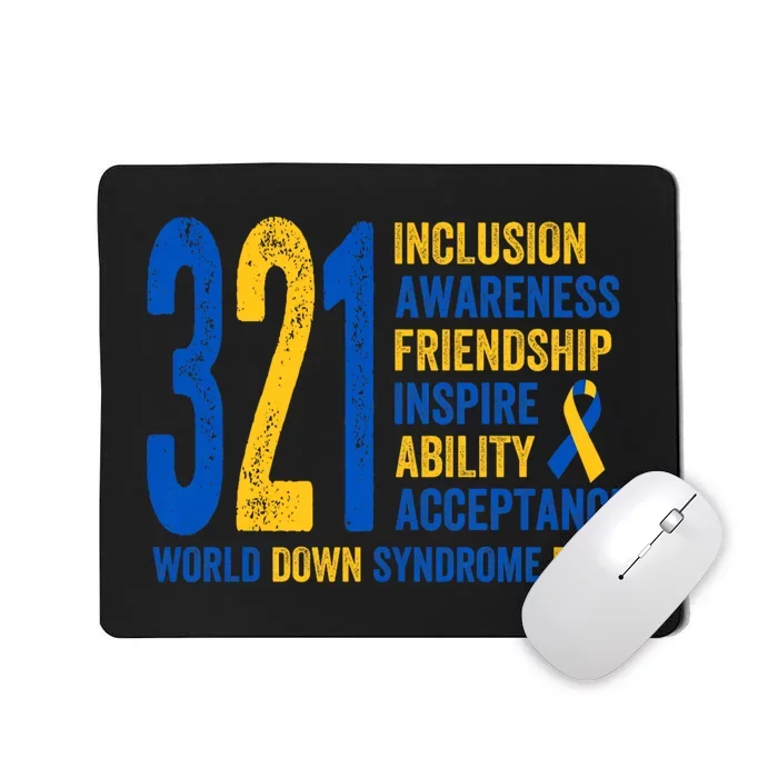 World Down Syndrome Day 3.21 Inspire And Awareness Ribbon Mousepad