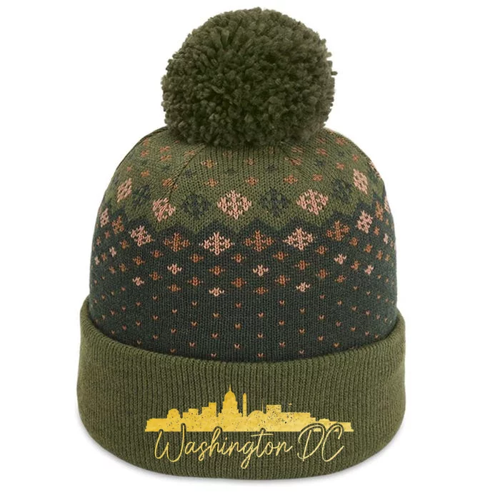 Washington D.C. Skyline Vintage Pride The Baniff Cuffed Pom Beanie