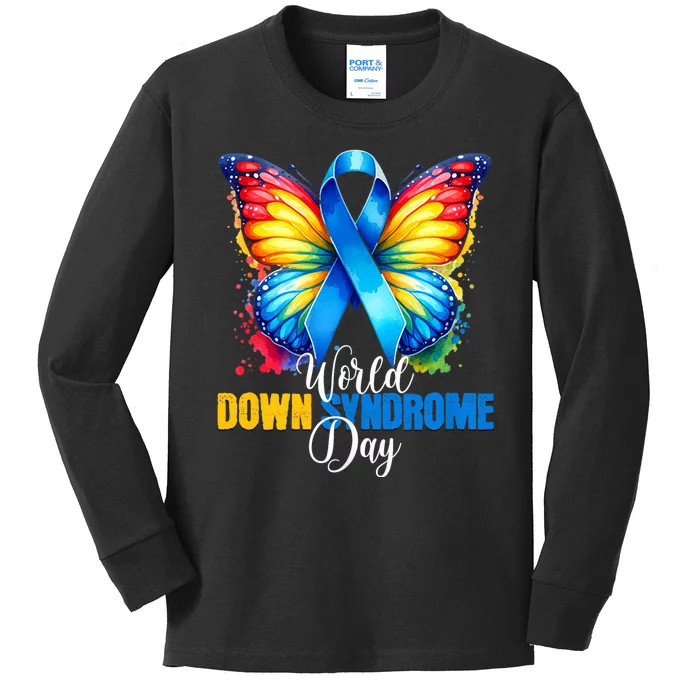 World Down Syndrome Day Rock Your Socks Awareness Kids Long Sleeve Shirt