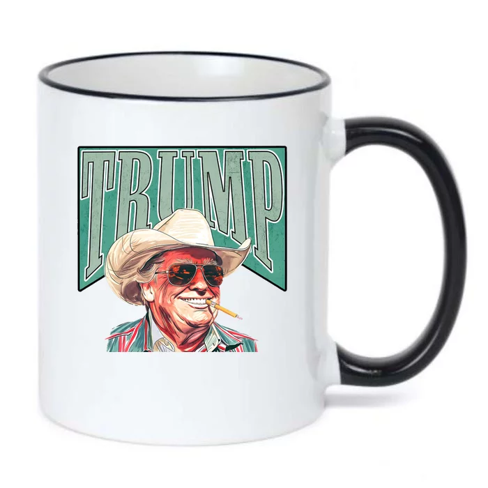 Western Donald Trump Cowboy Maga Black Color Changing Mug