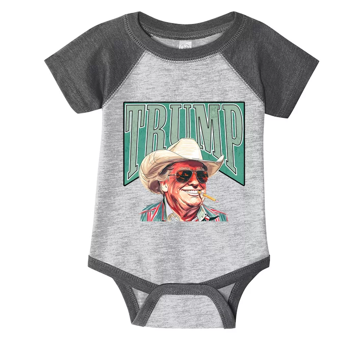 Western Donald Trump Cowboy Maga Infant Baby Jersey Bodysuit