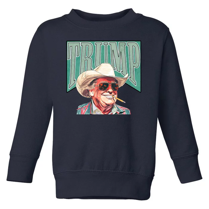 Western Donald Trump Cowboy Maga Toddler Sweatshirt