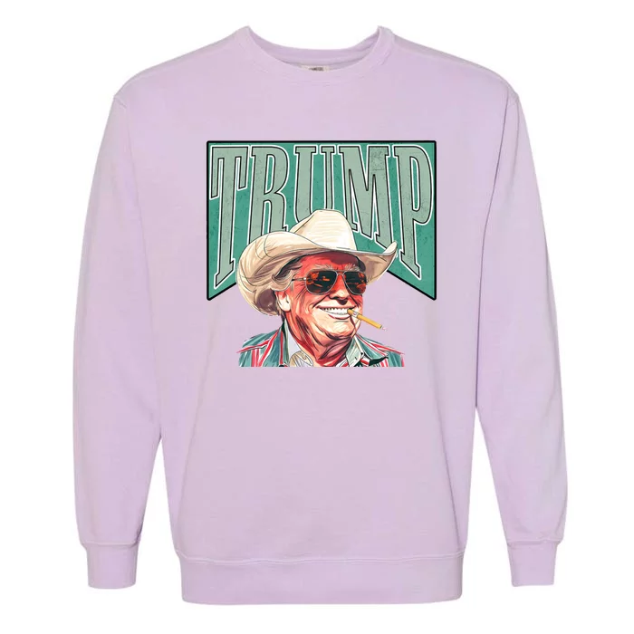 Western Donald Trump Cowboy Maga Garment-Dyed Sweatshirt