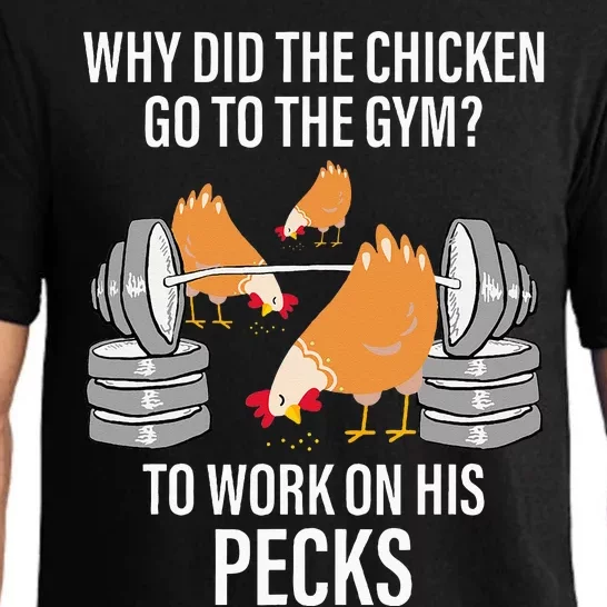 Why Did The Chicken Go To The Gym Funny Animal Pajama Set