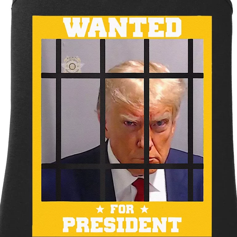 Wanted Donald Trump For President 2024 Trump Mugshot Ladies Essential Tank