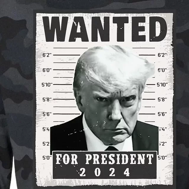 Wanted Donald Trump For President 2024 Trump Mug Shot Cropped Pullover Crew