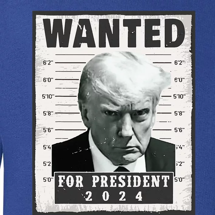 Wanted Donald Trump For President 2024 Trump Mug Shot Toddler Sweatshirt