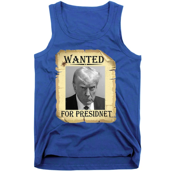 Wanted Donald Trump For President 2024 Vintage Tank Top