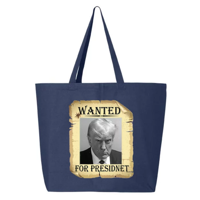 Wanted Donald Trump For President 2024 Vintage 25L Jumbo Tote