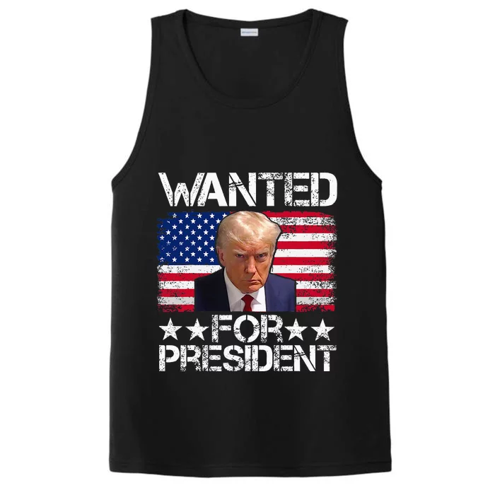 Wanted Donald Trump For President 2024 Trump Mug Shot Performance Tank