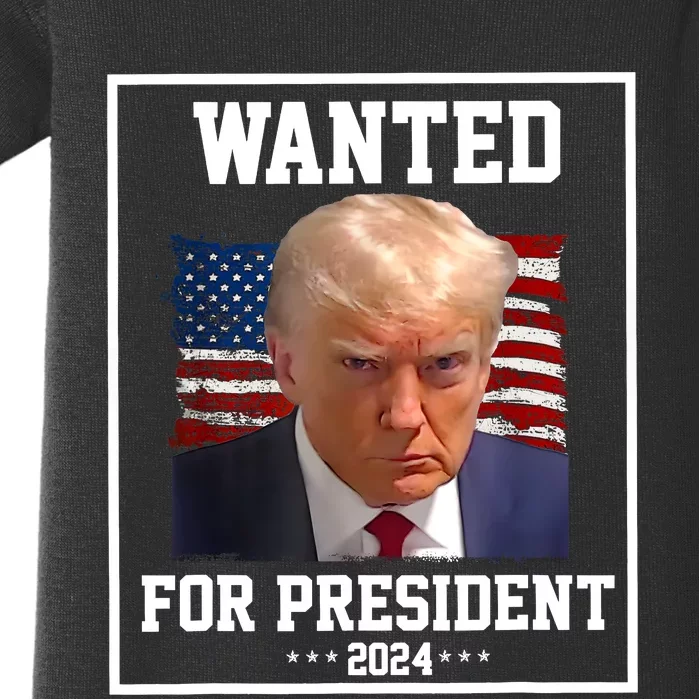 Wanted Donald Trump For President 2024 Baby Bodysuit