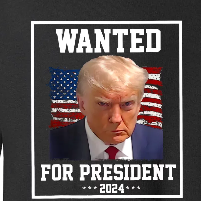 Wanted Donald Trump For President 2024 Toddler Sweatshirt