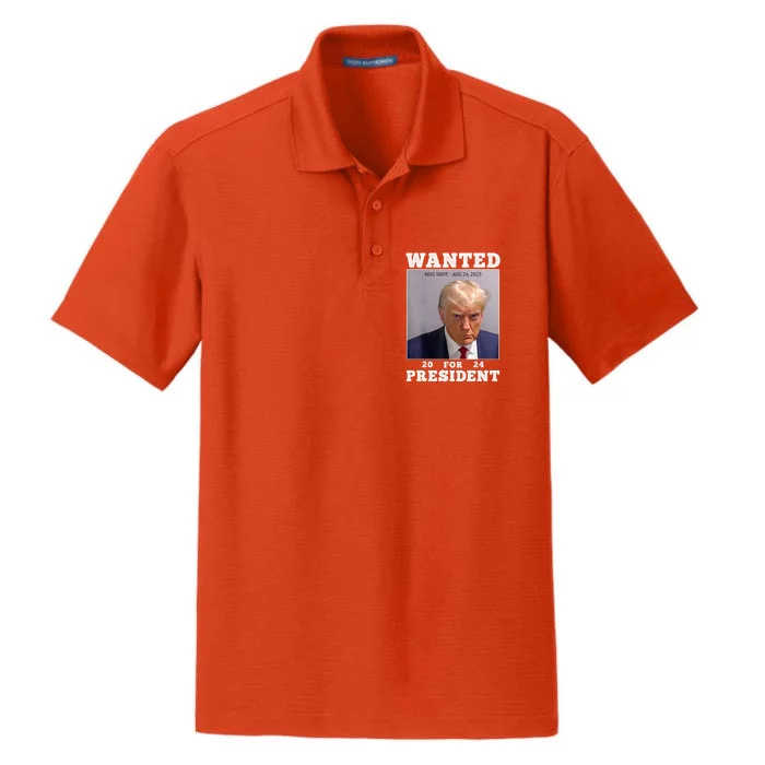 Wanted Donald Trump For President 2024 Dry Zone Grid Performance Polo