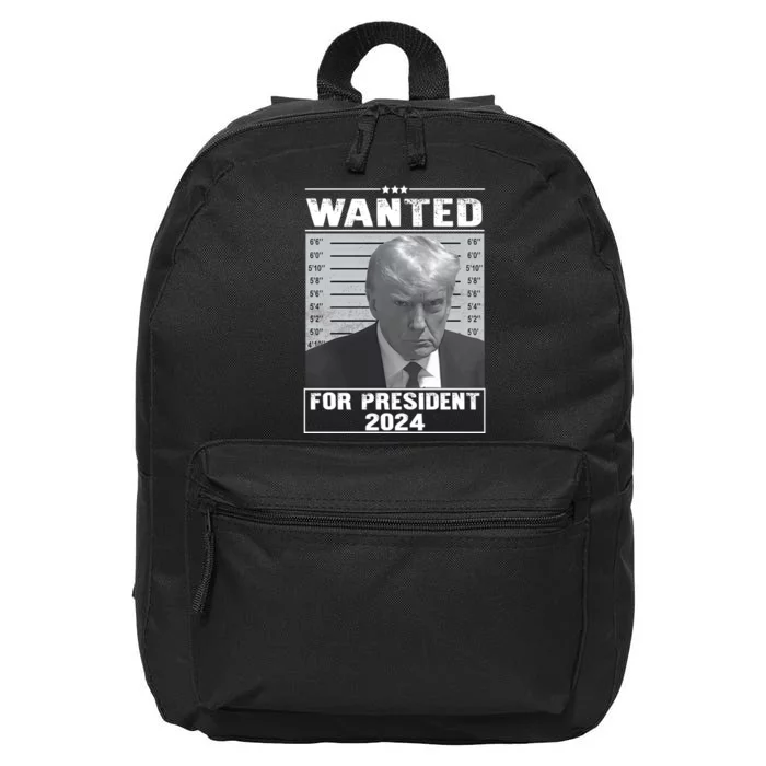 Wanted Donald Trump For President 2024 Trump Mugshot 16 in Basic Backpack