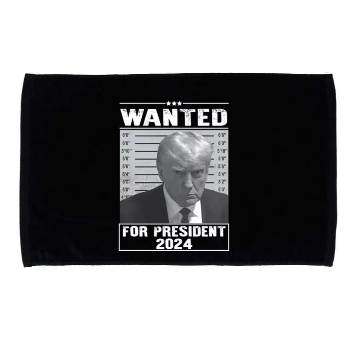 Wanted Donald Trump For President 2024 Trump Mugshot Microfiber Hand Towel