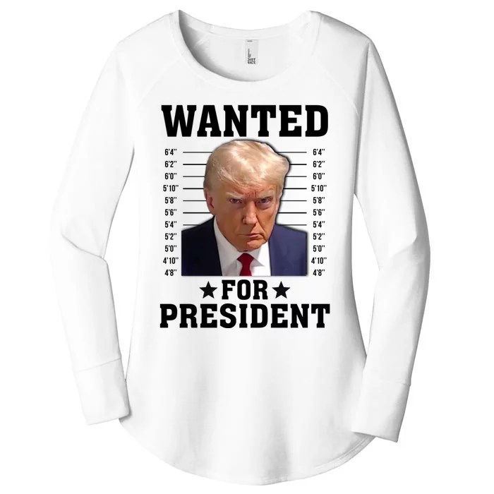 Wanted Donald Trump For President 2024 Women's Perfect Tri Tunic Long Sleeve Shirt