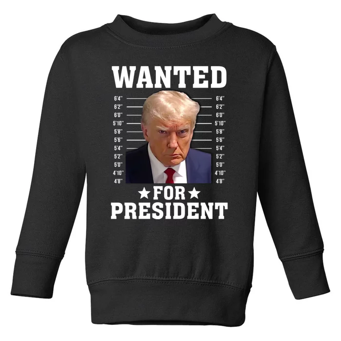 Wanted Donald Trump For President 2024 Toddler Sweatshirt