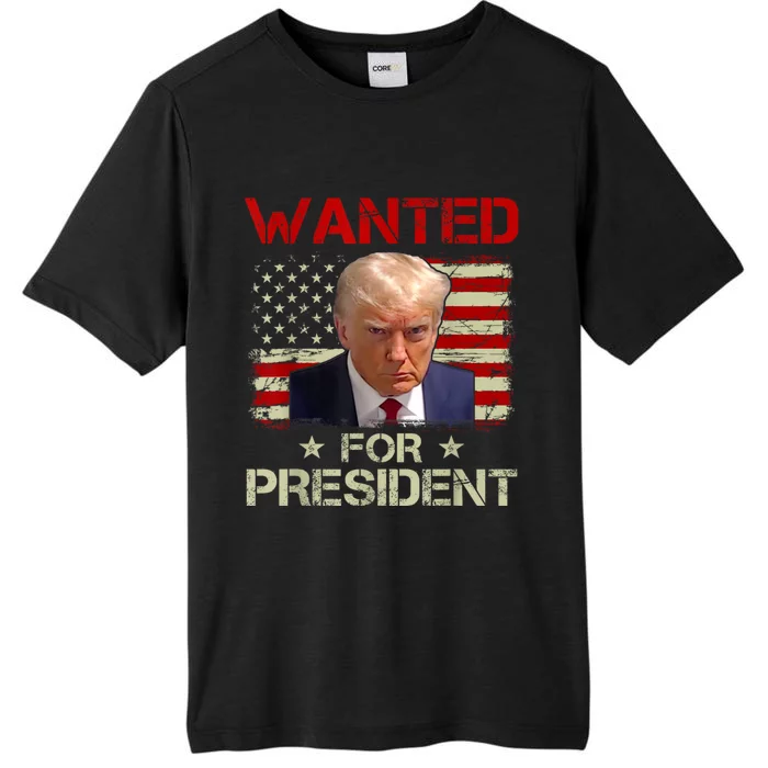 Wanted Donald Trump For President 2024 USA Flag Vintage ChromaSoft Performance T-Shirt