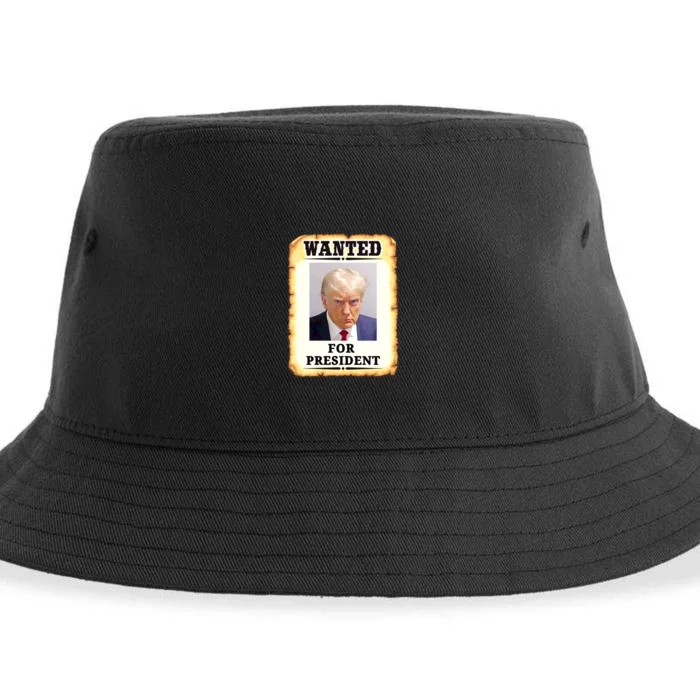 Wanted Donald Trump For President 2024 Sustainable Bucket Hat