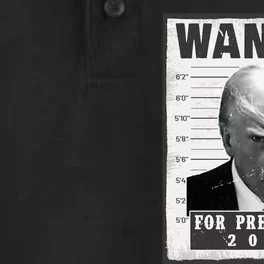 Wanted Donald Trump For President 2024 Trump Mug Shot Dry Zone Grid Performance Polo