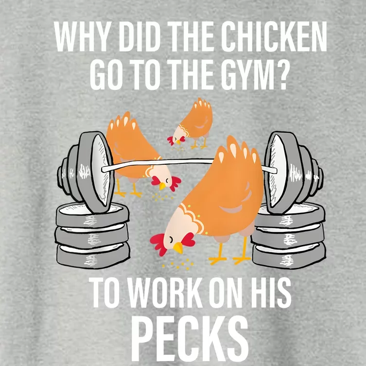 Why Did The Chicken Go To The Gym Funny Animal Women's Crop Top Tee