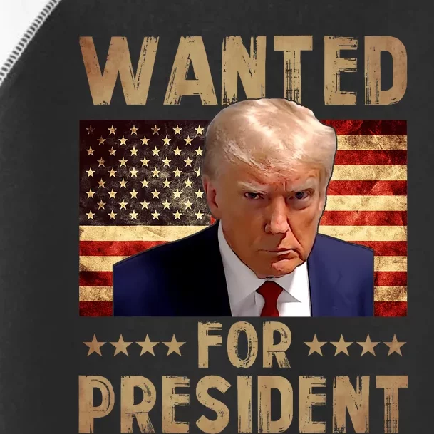 Wanted Donald Trump For President 2024 Trump Mug Shot Toddler Fine Jersey T-Shirt