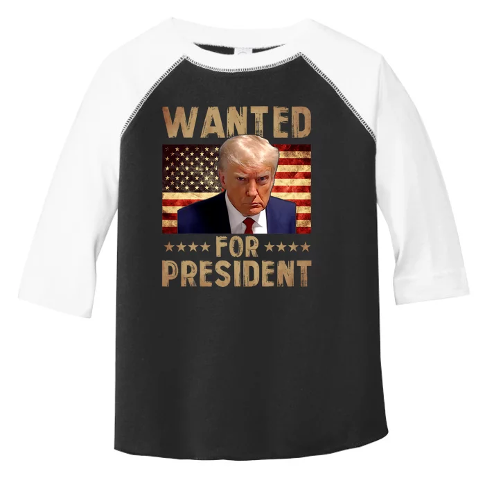 Wanted Donald Trump For President 2024 Trump Mug Shot Toddler Fine Jersey T-Shirt