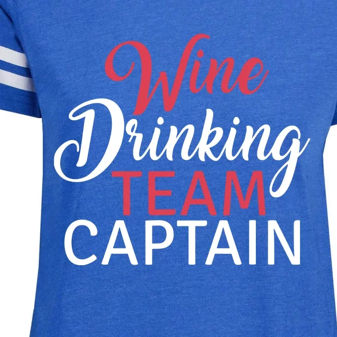 Wine Drinking Team Captain Funny Group Festival Enza Ladies Jersey Football T-Shirt