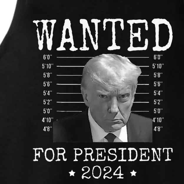 Wanted Donald Trump 2024 For President Never Surrender Ladies Tri-Blend Wicking Tank