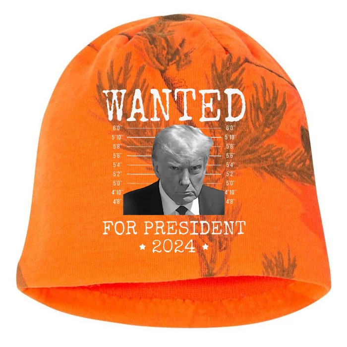 Wanted Donald Trump 2024 For President Never Surrender Kati - Camo Knit Beanie