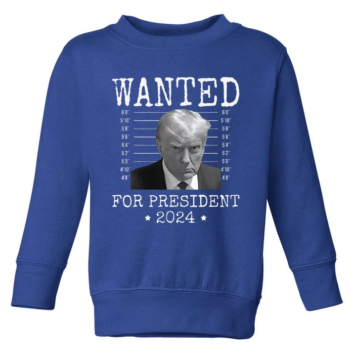 Wanted Donald Trump 2024 For President Never Surrender Toddler Sweatshirt