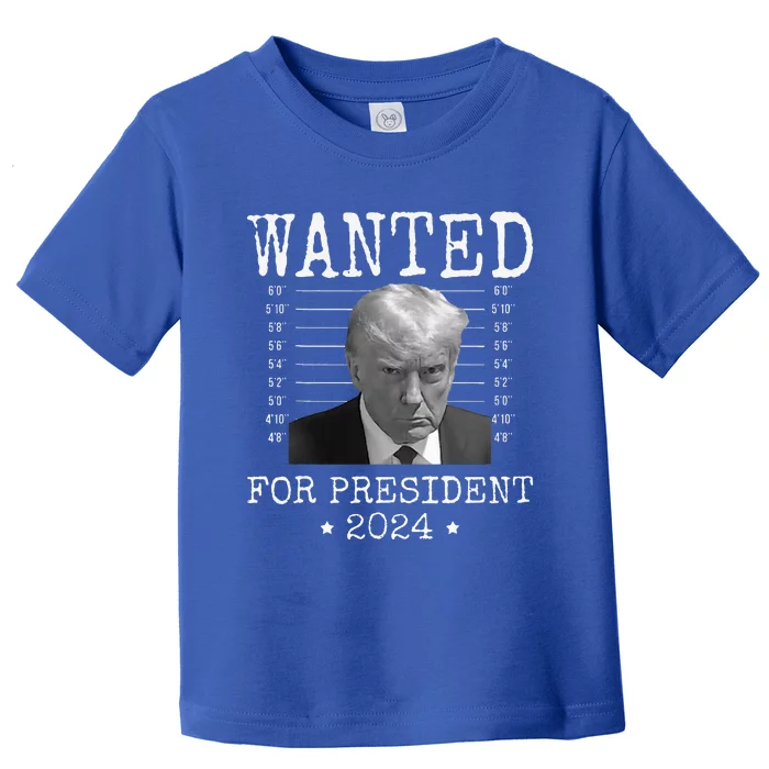 Wanted Donald Trump 2024 For President Never Surrender Toddler T-Shirt