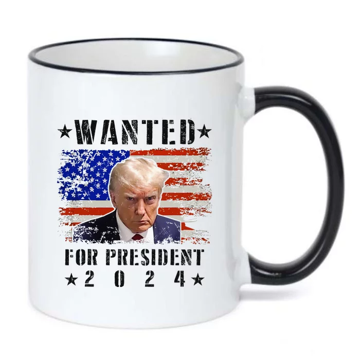 Wanted Donald Trump For President 2024 Trump Mug Shot Flag Black Color Changing Mug