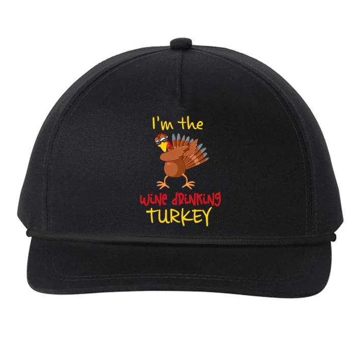 Wine Drinking Turkey Matching Family Thanksgiving Party Snapback Five-Panel Rope Hat