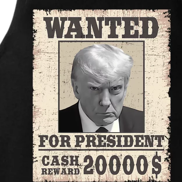 Wanted Donald Trump 2024 For President Never Surrender Ladies Tri-Blend Wicking Tank