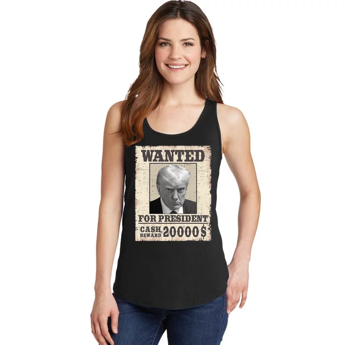 Wanted Donald Trump 2024 For President Never Surrender Ladies Essential Tank