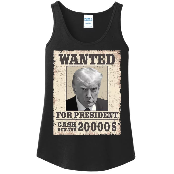 Wanted Donald Trump 2024 For President Never Surrender Ladies Essential Tank