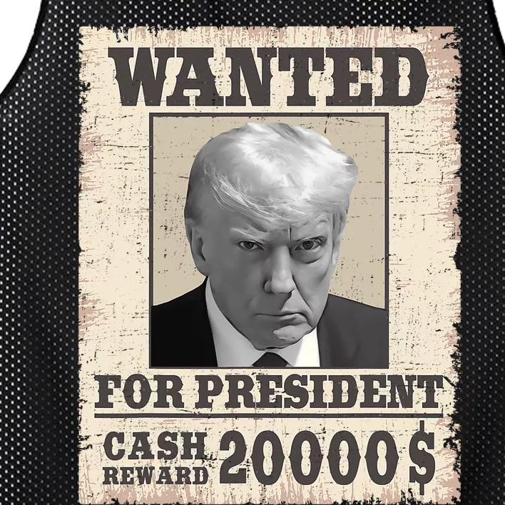 Wanted Donald Trump 2024 For President Never Surrender Mesh Reversible Basketball Jersey Tank