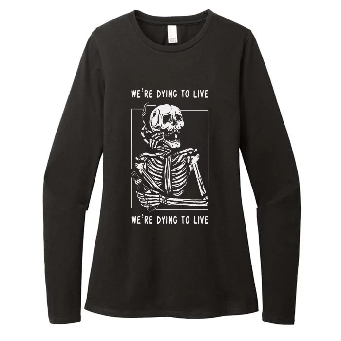 WeRe Dying To Live Damaged Society Strangers Womens CVC Long Sleeve Shirt