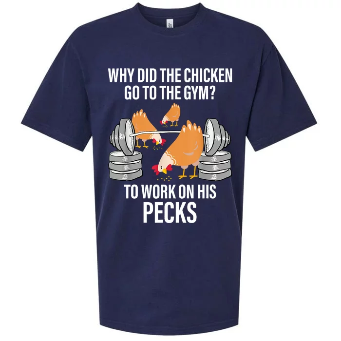 Why Did The Chicken Go To The Gym Funny Animal Sueded Cloud Jersey T-Shirt