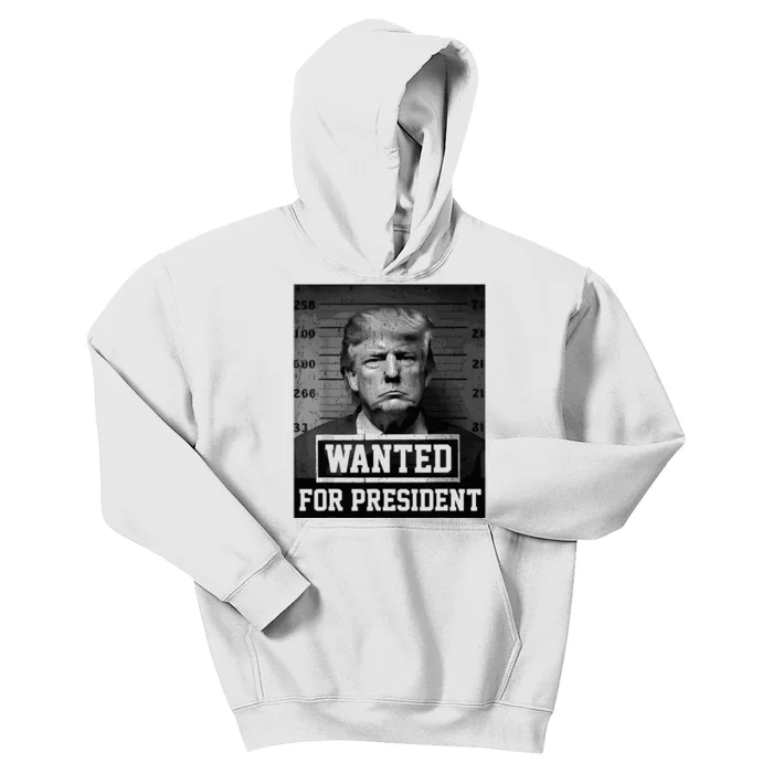 Wanted Donald Trump For President 2024 Trump Mug Shot Kids Hoodie