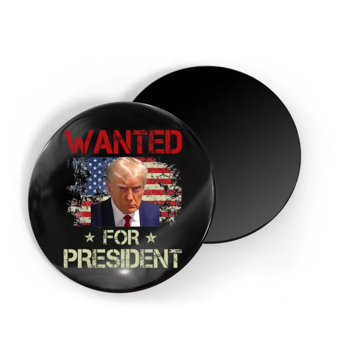 Wanted Donald Trump For President 2024 Usa Flag Vintage Magnet