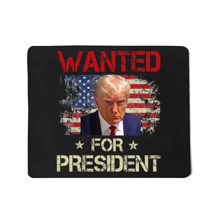 Wanted Donald Trump For President 2024 Usa Flag Vintage Mousepad