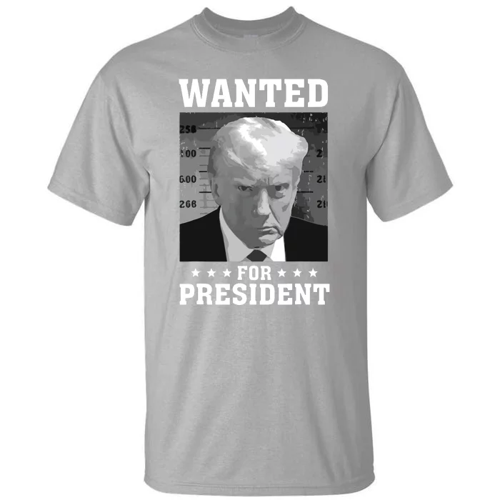 Wanted Donald Trump For President 2024 Usa Flag Vintage Tall T-Shirt