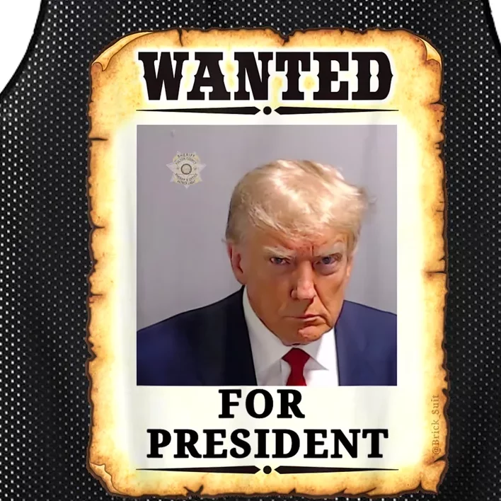 Wanted Donald Trump For President 2024 Mesh Reversible Basketball Jersey Tank