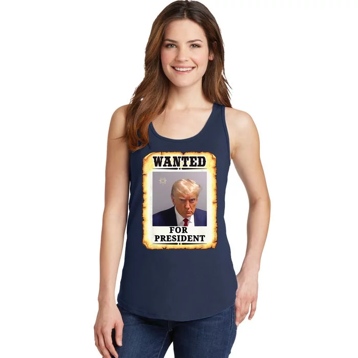 Wanted Donald Trump For President 2024 Ladies Essential Tank