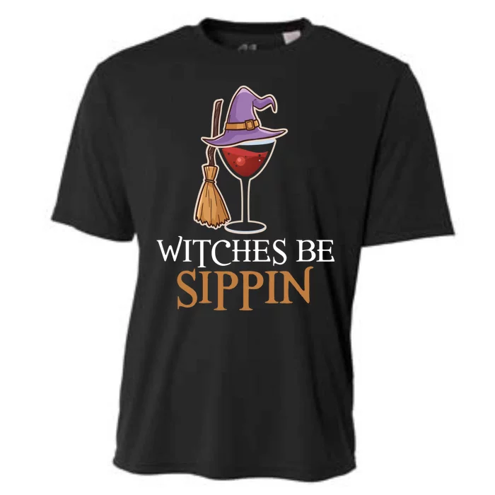 Wine Drinking Team Wo Halloween Witches Be Sippin Cooling Performance Crew T-Shirt