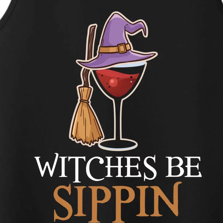 Wine Drinking Team Wo Halloween Witches Be Sippin Performance Tank